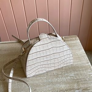 Crocodile Print Bowler Mini Bag